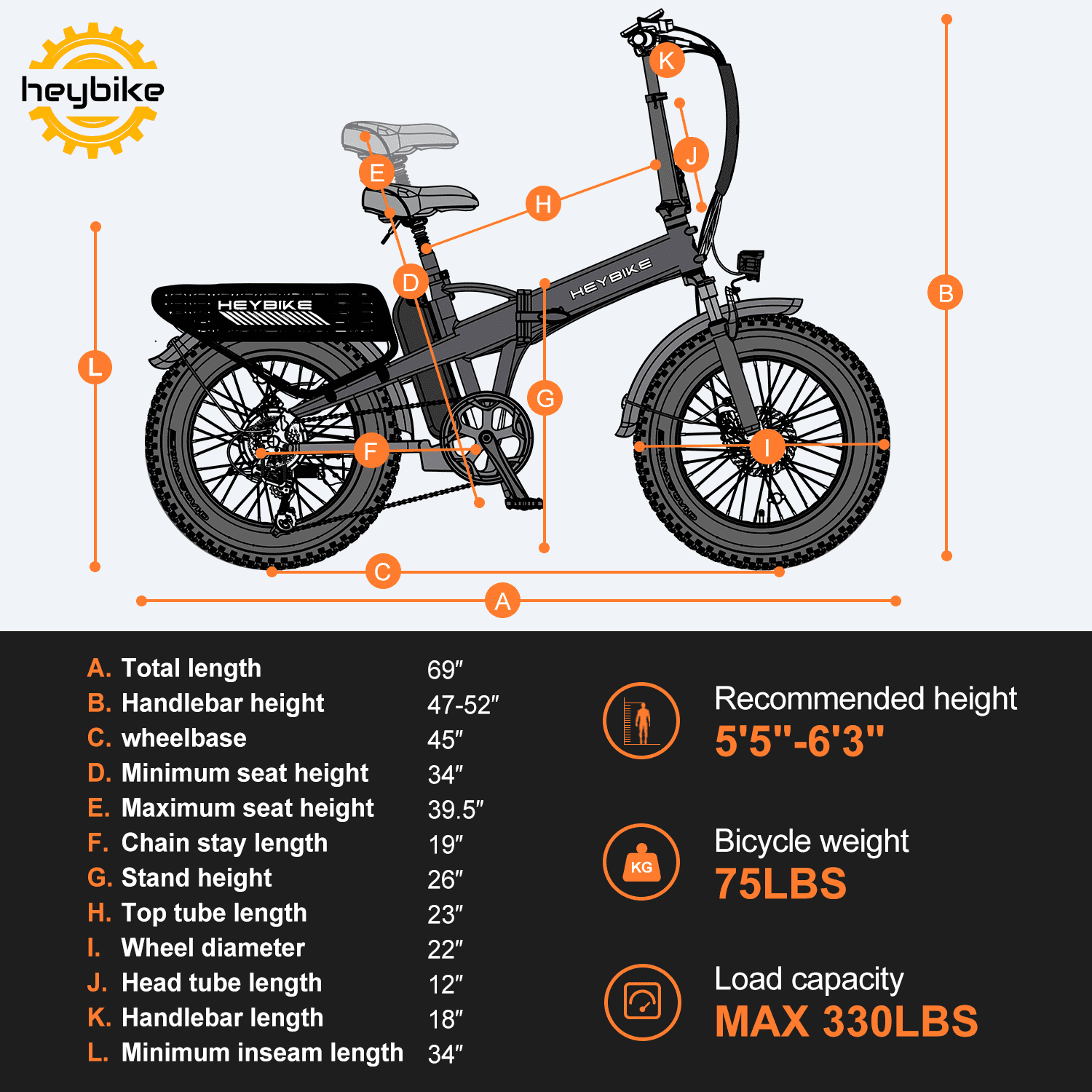 Foldable Electric Bike with 48V 12.5AH Removable Battery G4962