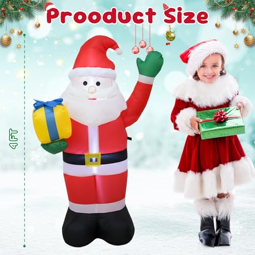 4 FT Christmas Snowman Inflatables with LED Lights A34111
