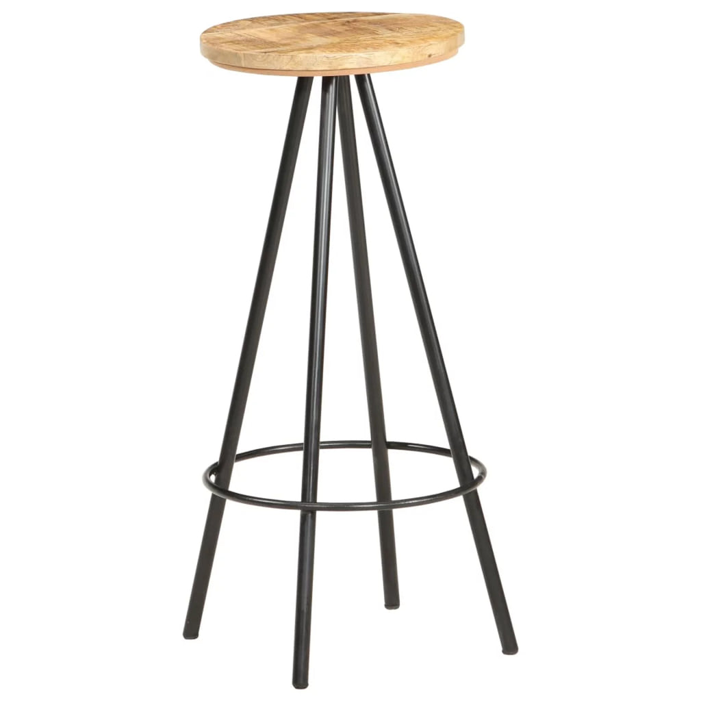 2 pcs Rough Mango Wood Bar Stools I394