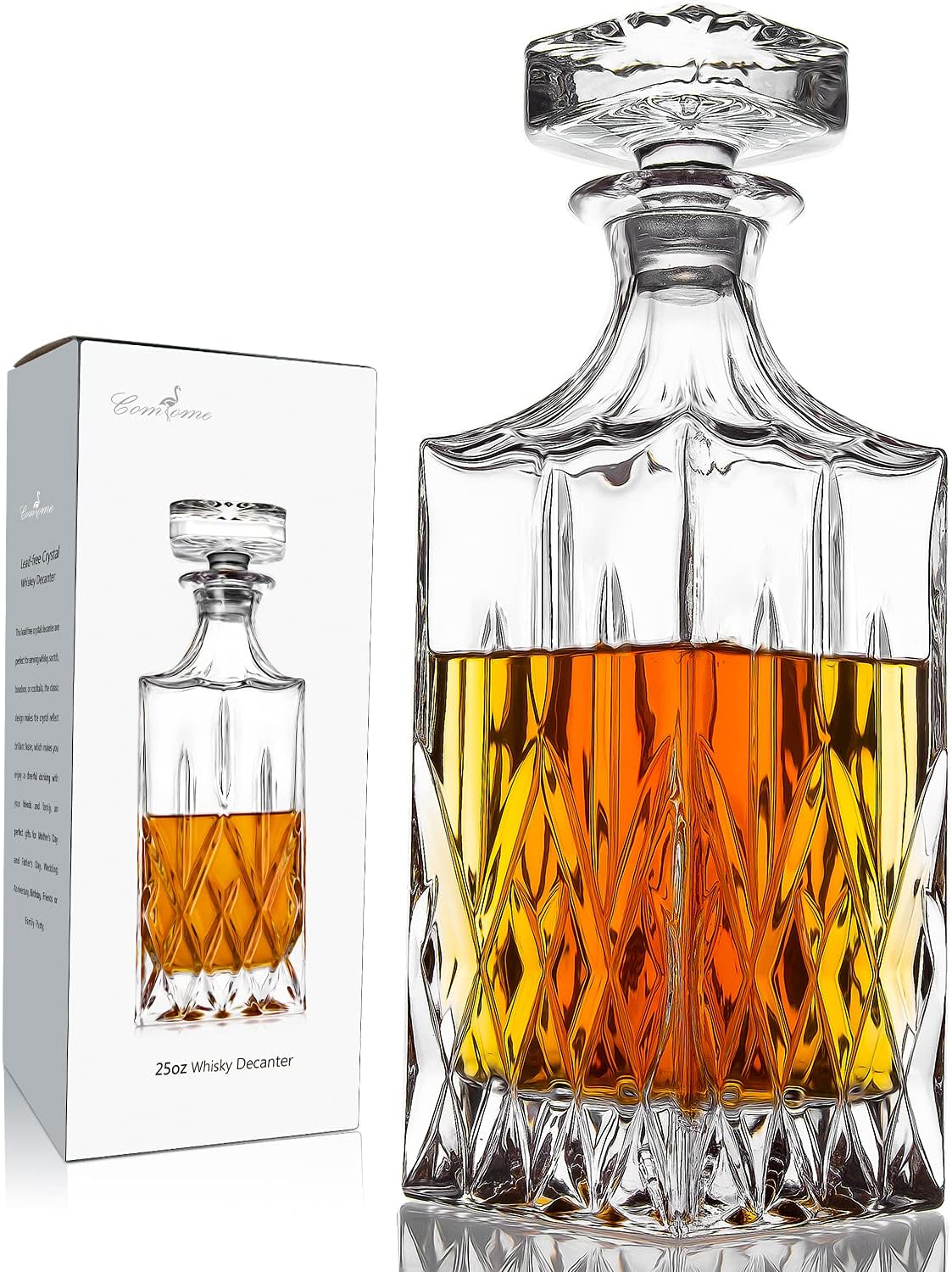 Lead-Free Crystal Whiskey Decanter with Glass Stopper G7823