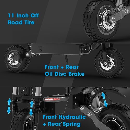 60V 38.4Ah Dual Motor Electric Scooter with 11" All-Terrain Tires D560