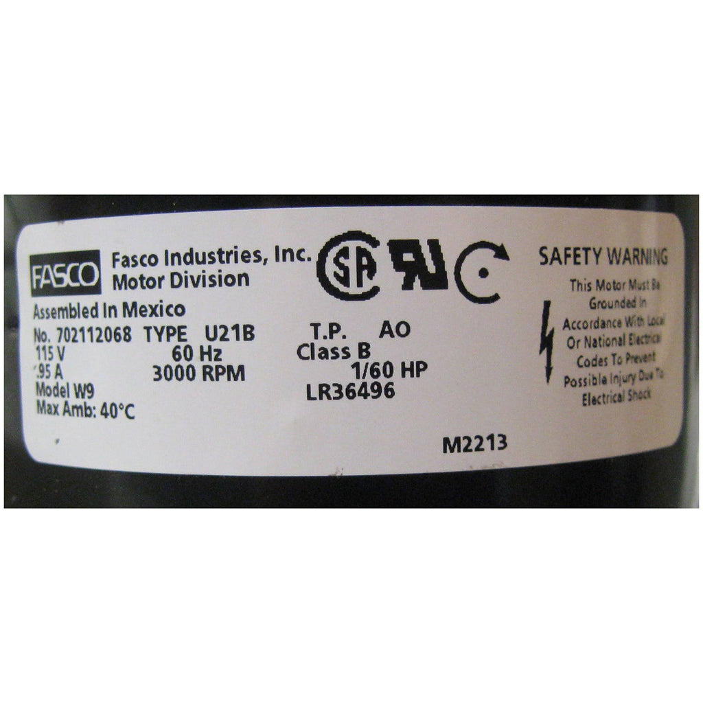 Water Heater Draft Inducer, 3000 RPM N38836