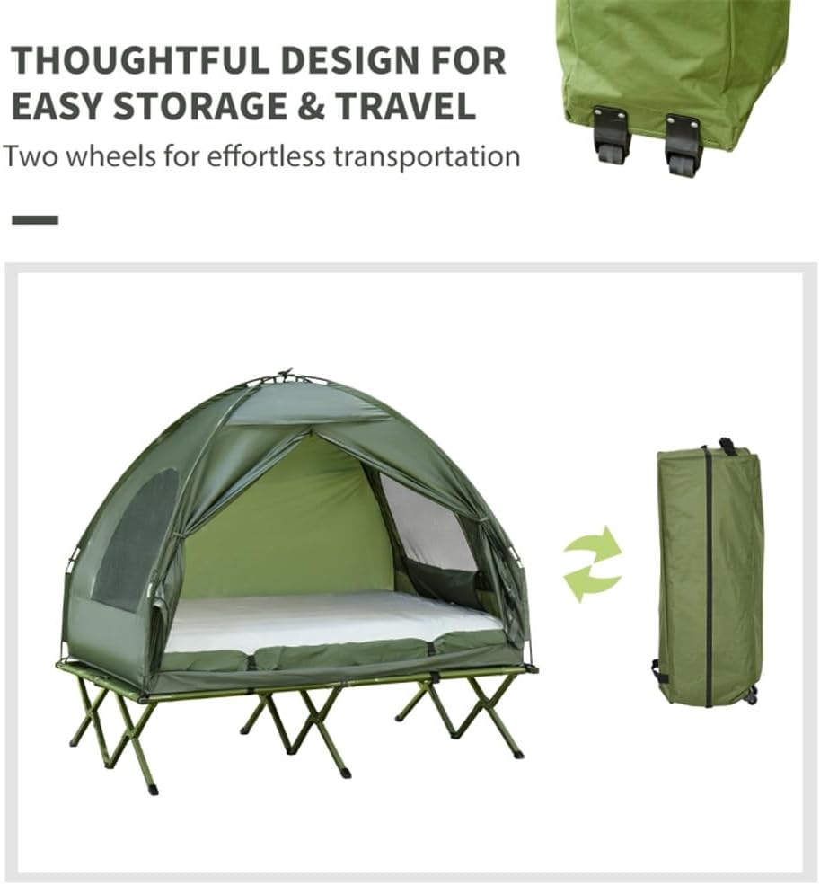 Elevated Folding Camping Cot with Sleeping Bag G2523