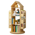 4-Tier Rotating Solid Wood Bookshelf J3259