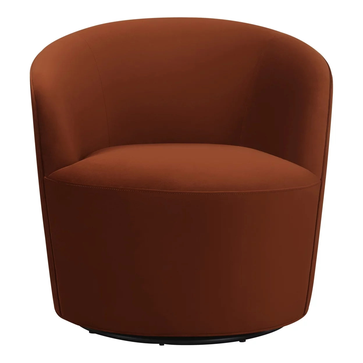 Burnished Orange Velvet Swivel Accent Chair I5923