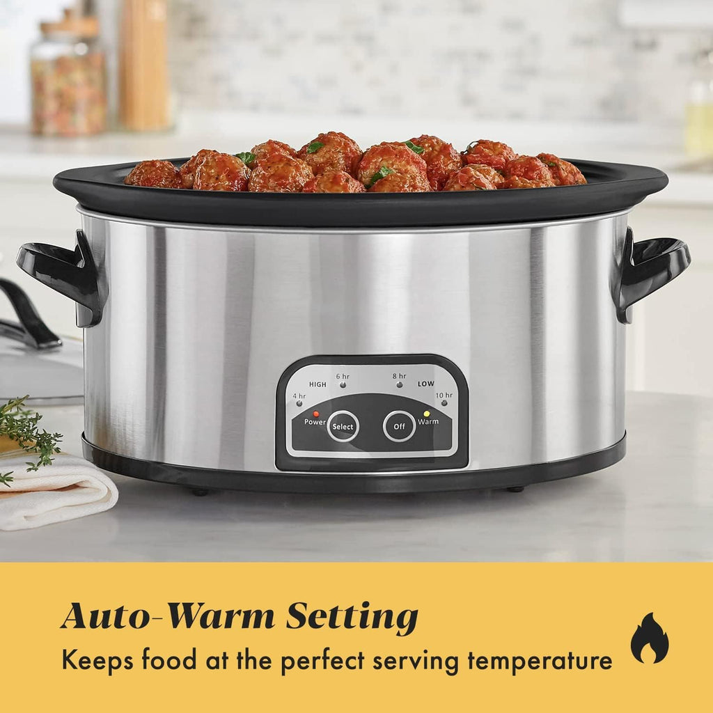 6 Quart Electric Slow Cooker Stainless Steel M995