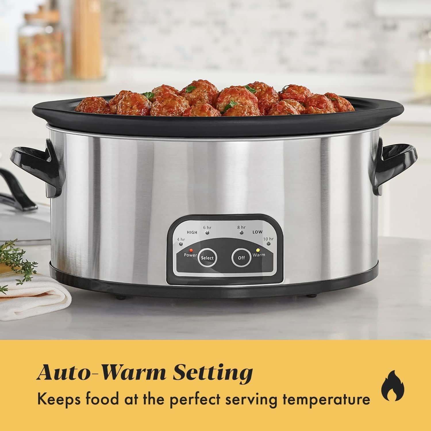6 Quart Electric Slow Cooker Stainless Steel M995
