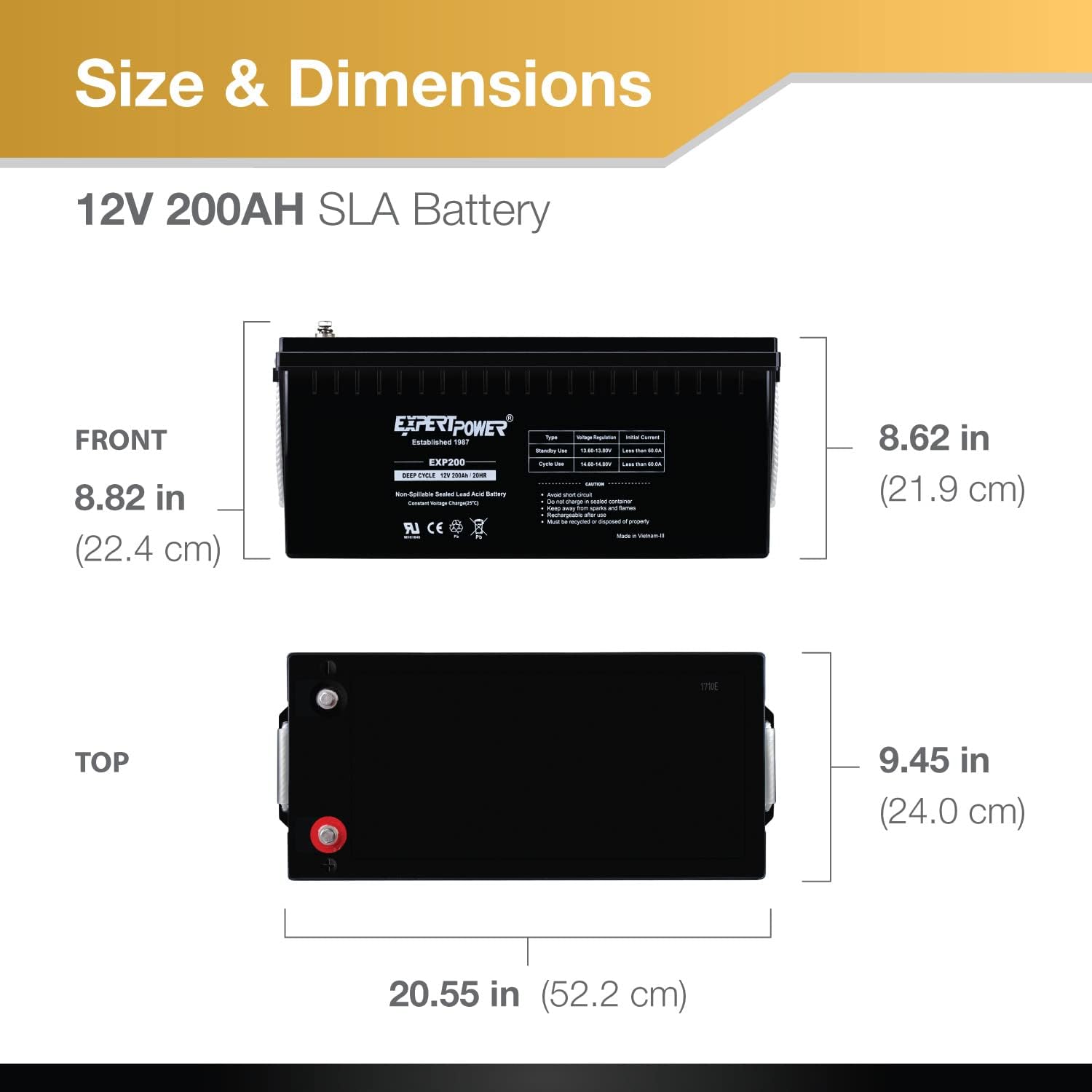 12V200Ah Sealed Lead Acid Deep Cycle Battery T176922