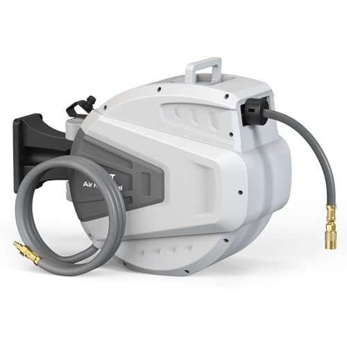 3/8 in x 65 Ft Heavy Duty Retractable Air Hose Reel with 180° Swivel Mount, 300 PSI Q156649