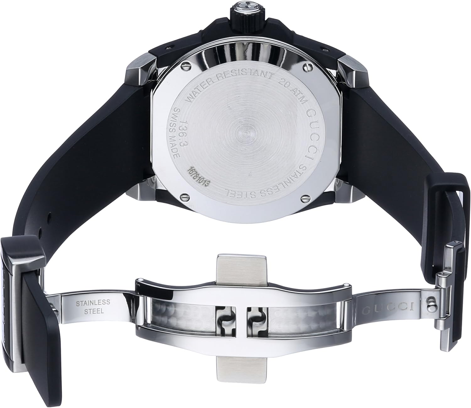Black Quartz Stainless Steel and Rubber Men's Watch S83576