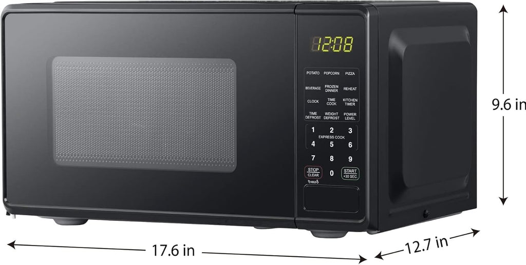 0.7 Cu ft Compact Countertop Microwave Oven, Black M928596