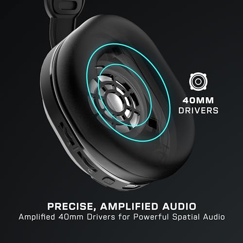 Wireless Gaming Headset with Bluetooth, Memory Foam Cushions, Flip-to-Mute Mic Y924155