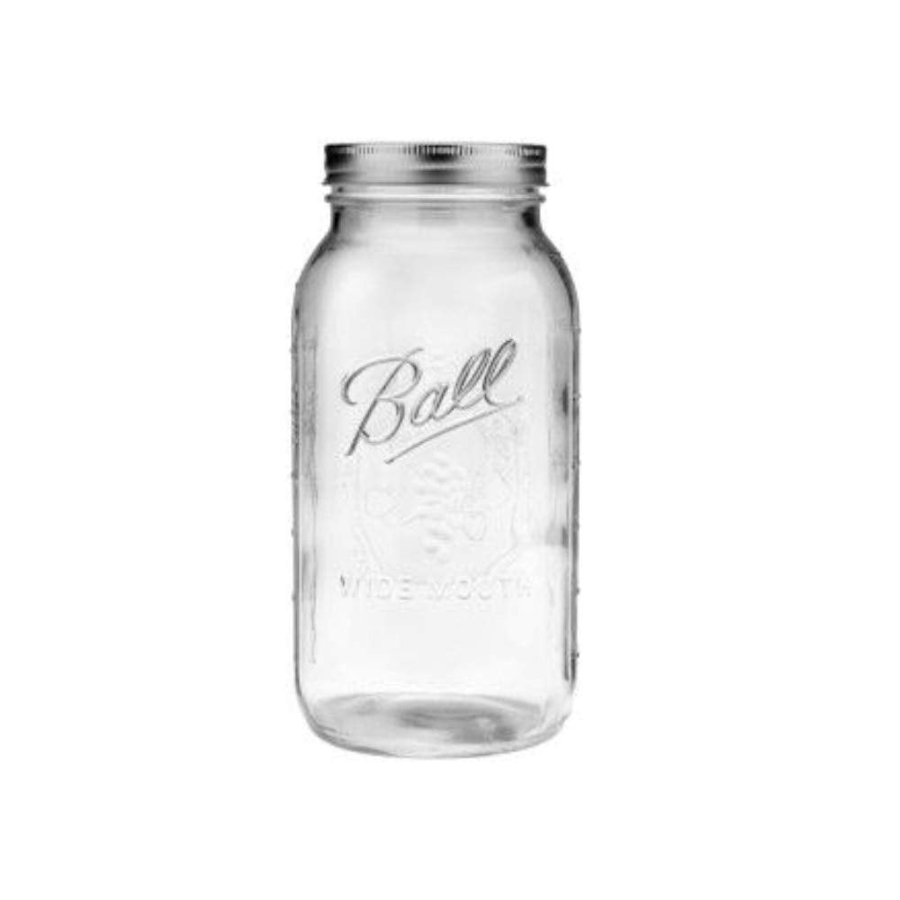Clear 64 Oz Wide Mouth Half Gallon Jars with Lids and Bands, Set of 6 P10270