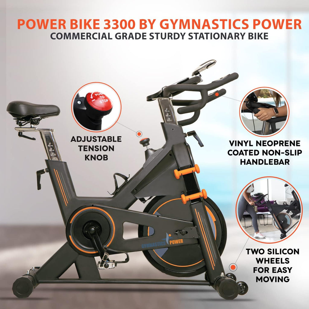 Heavy-Duty 115 LB Magnetic Resistance Exercise Bike with 2X1 lb Dumbbells I10539