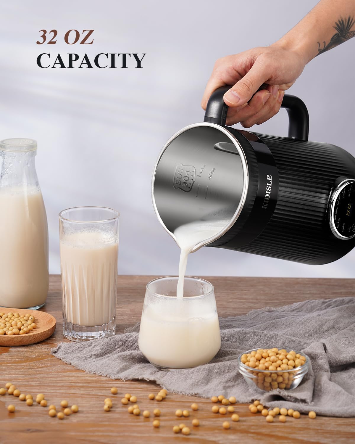 32oz Nut Milk Maker Blender, Black A689175