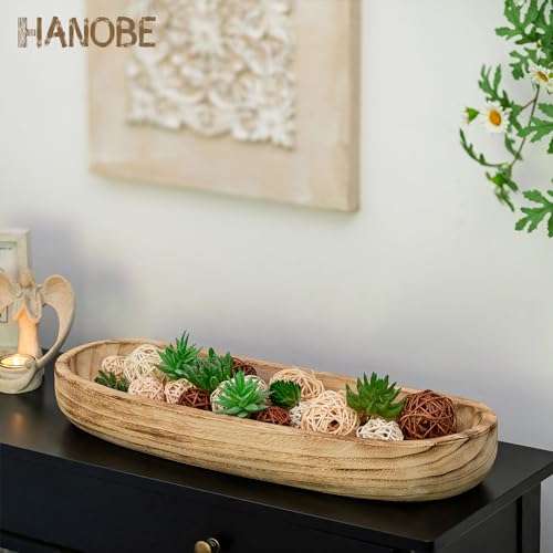Large Rustic Burnt Wood Dough Bowl 22" M850173