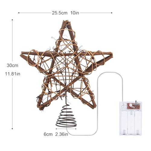 8.7 Inch Warm White Light Christmas Tree Star Topper K6401