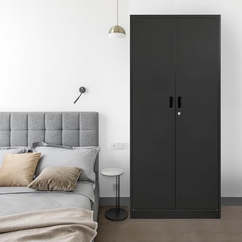 72" Lockable Steel Storage Cabinet with Doors and Shelves O65639
