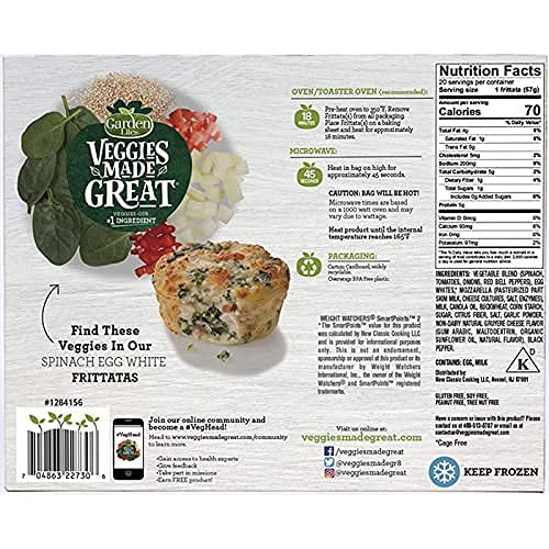 Spinach Egg White Frittatas, Pack of 2, 40 Total, Gluten-Free I14181