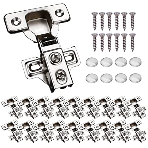 60 Pack Soft Close Stainless Steel Cabinet Door Hinges for 1/2" Partial Overlay H652191