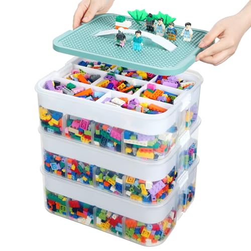 Blue Toy Storage Organizer with Compartments and Lids T4759