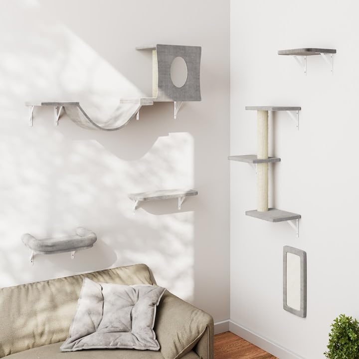 Grey 6pc Cat Wall Furniture Set F374562