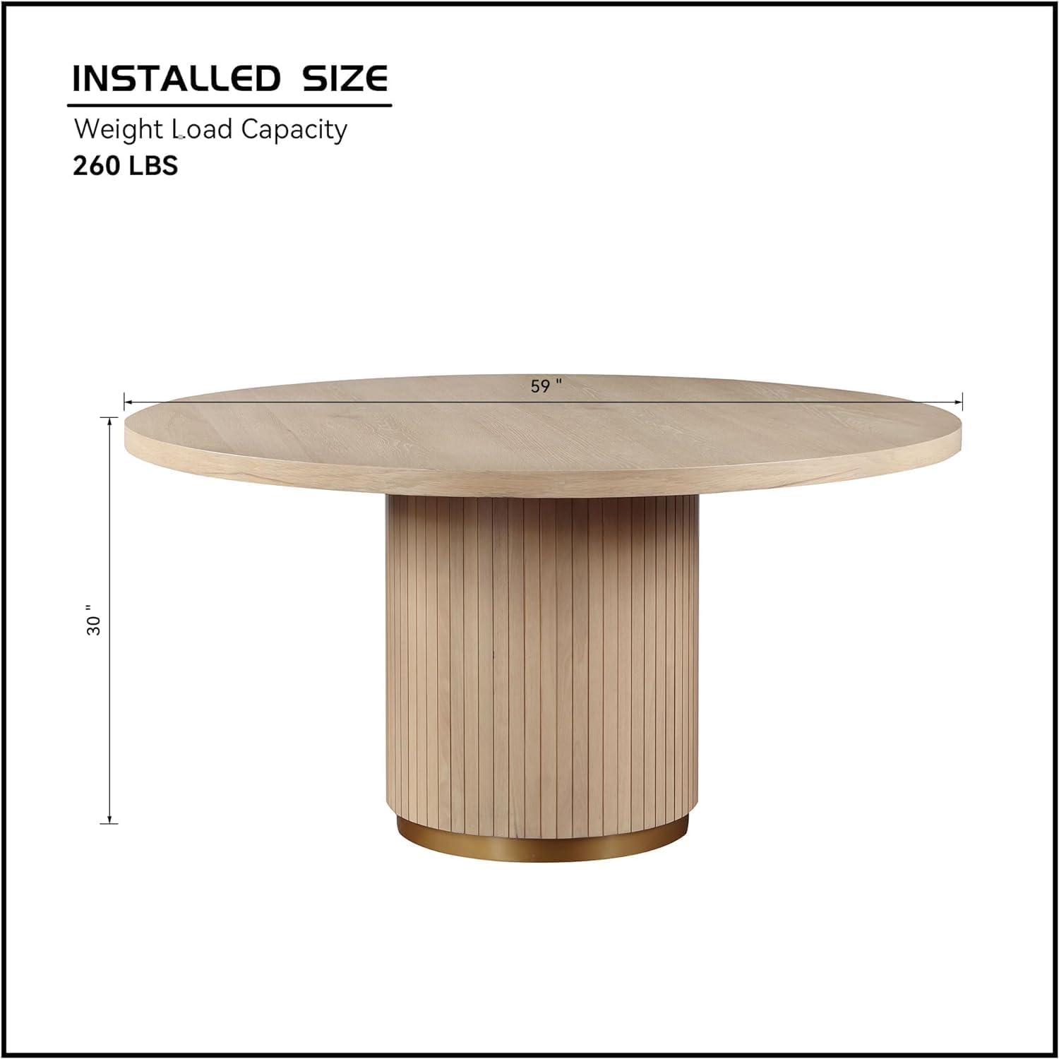 59'' Round Wood Dining Table M1979