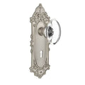 Oval Clear Crystal Glass Double Dummy Door Knob with Satin Nickel Z867