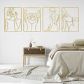 4Pcs Black Metal Wall Art P819