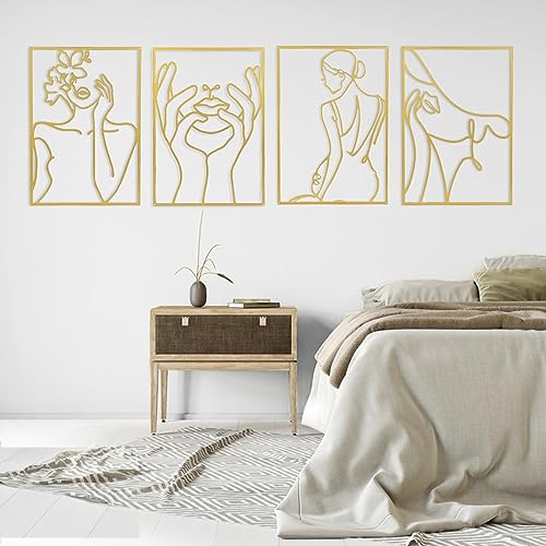 4Pcs Black Metal Wall Art P819
