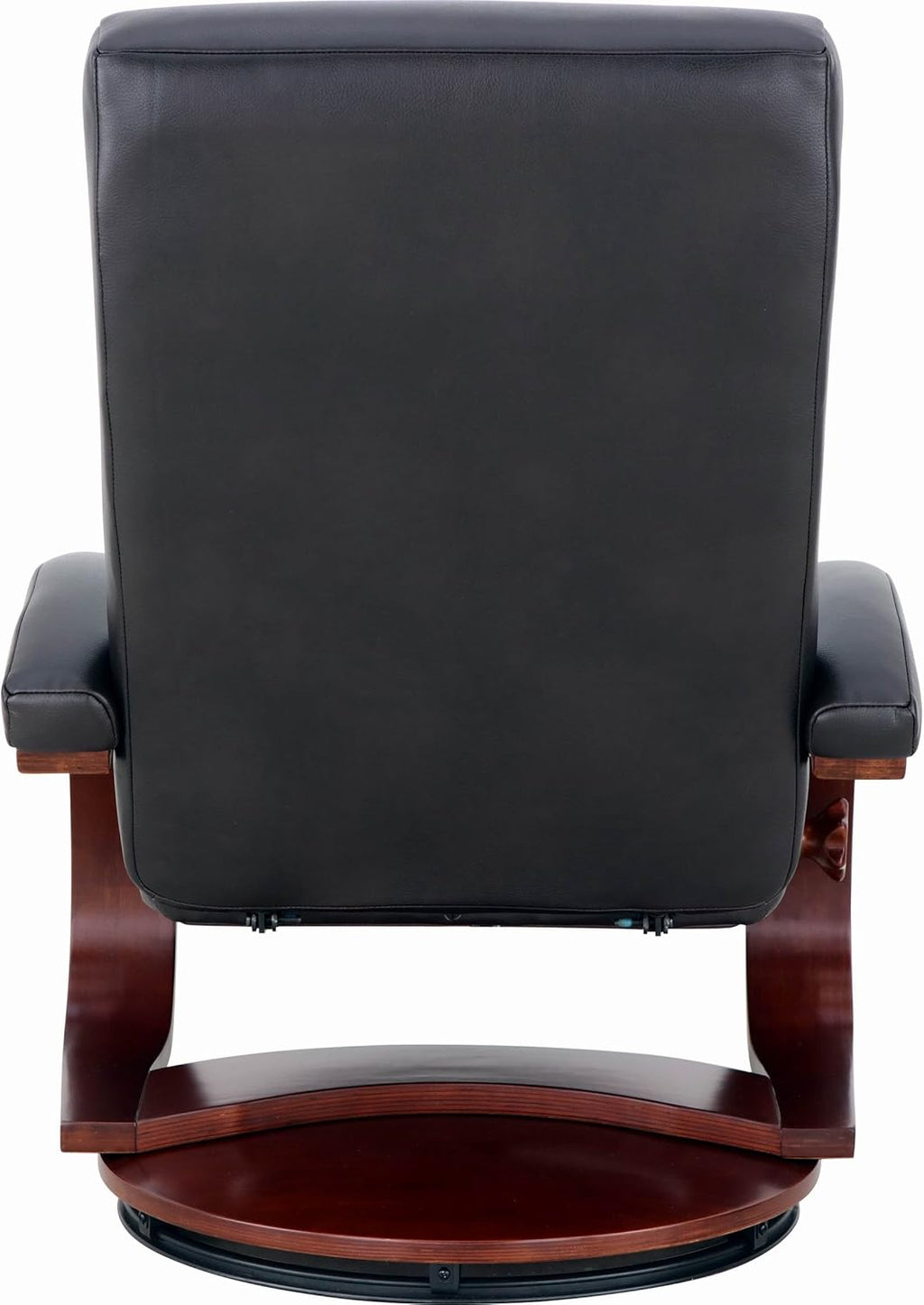 Black Top Grain Leather Recliner and Ottoman Y8201