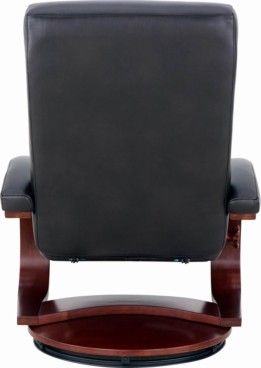 Black Top Grain Leather Recliner and Ottoman Y8201