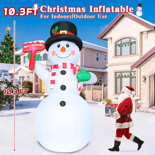 10.3 FT Christmas Inflatables Snowman with LEDs N90791