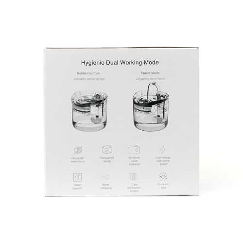 61OZ/1.8L Automatic Pet Drinking Fountain with 2 Filter Replacement and 1 Water Pump M902