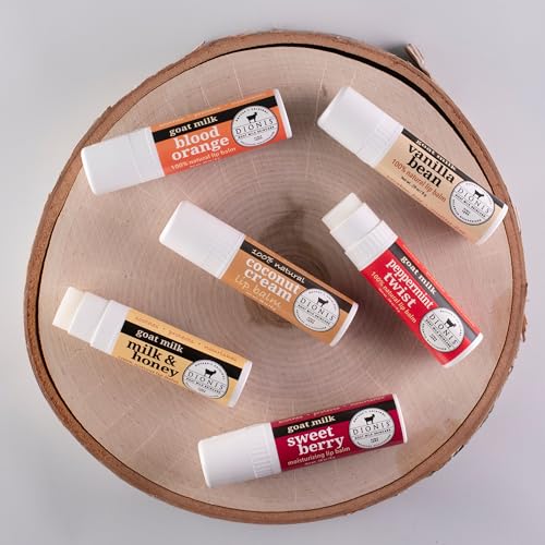 6 Pc Lip Balm Vanilla, Coconut, Milk & Honey, Berry, Peppermint, Blood Orange Scented Chapstick 0.28oz S534