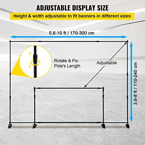 8 x 8 Ft Adjustable Height Backdrop Stand with Carrying Bag Y956167
