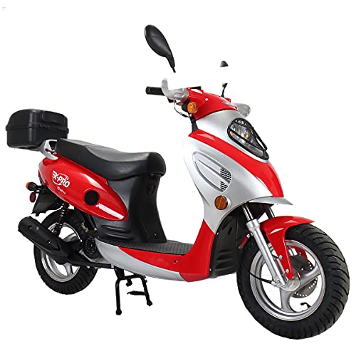 Red 50cc Moped with 10" Aluminum Wheels T609209
