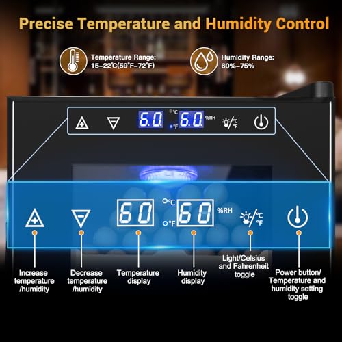 35L 250 Counts Thermostatic Desktop Humidor Cabinet R763124