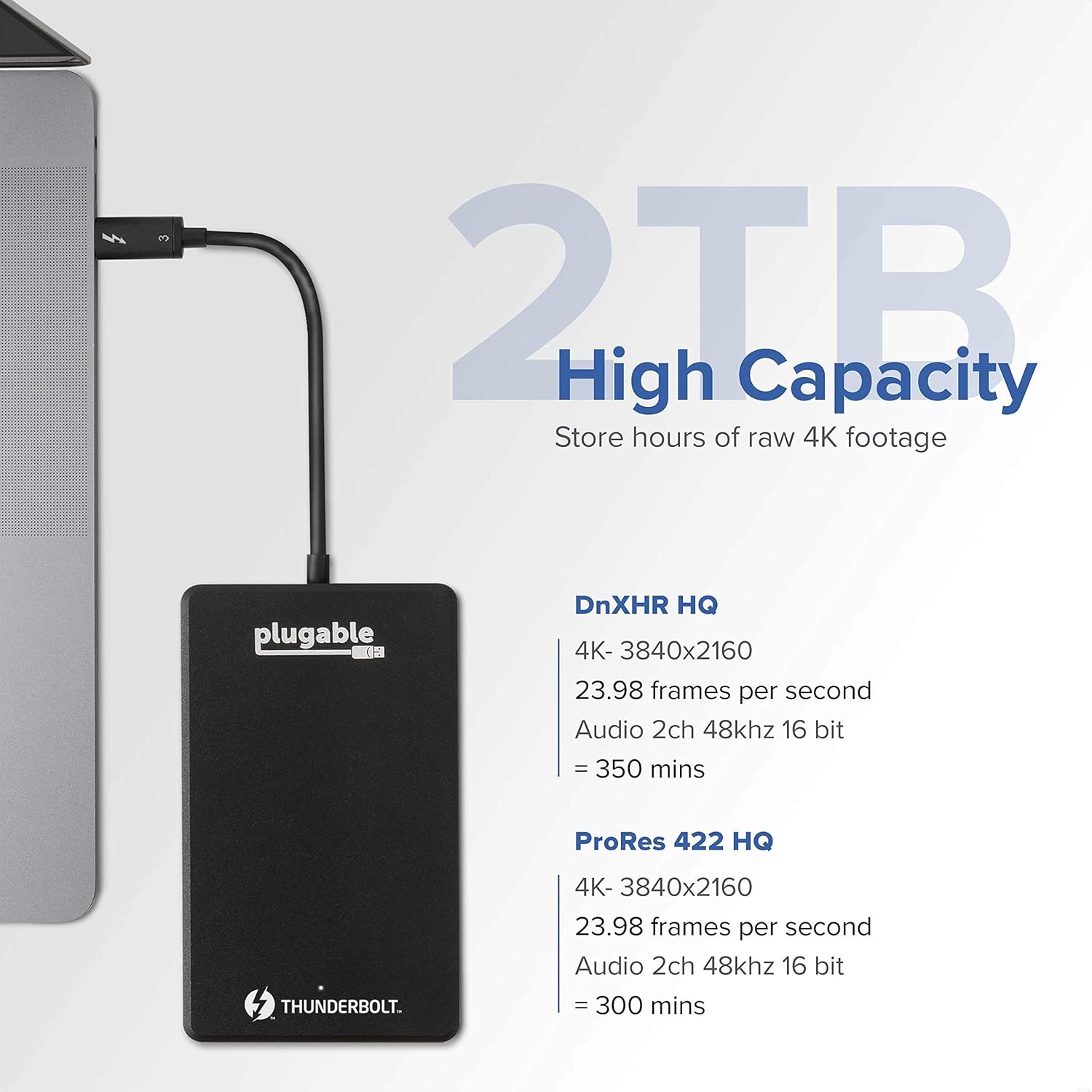 2TB Thunderbolt 3 External SSD NVMe Drive M7988