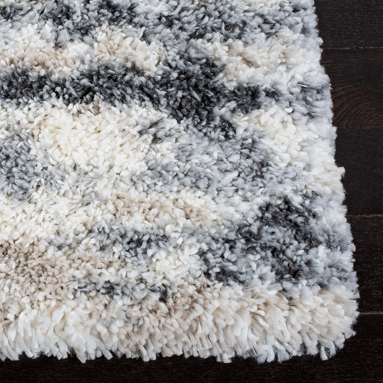 Grey & Ivory 8' x 10' Shag Area Rug I42946