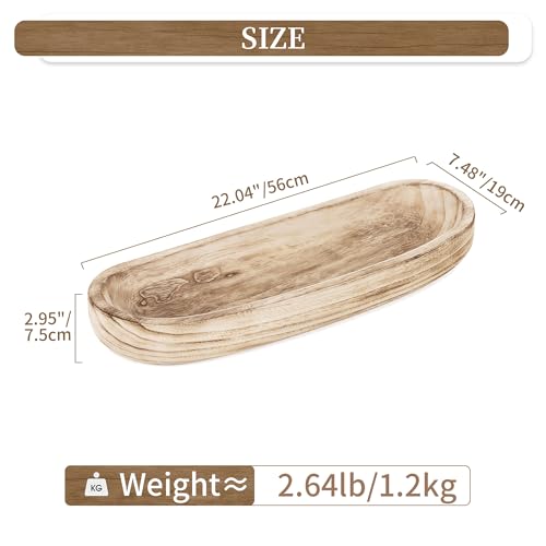 Large Rustic Burnt Wood Dough Bowl 22" M850173