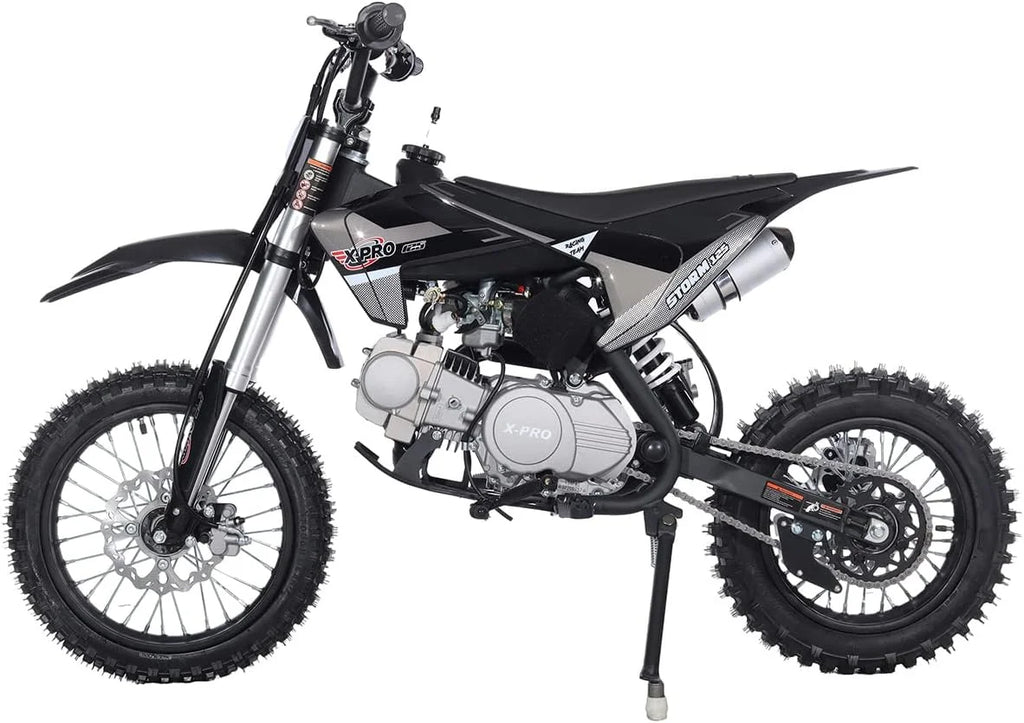 125cc Dirt Bike with 4-Speed Manual Transmission, Kick Start, 14"/12" Tires T969547