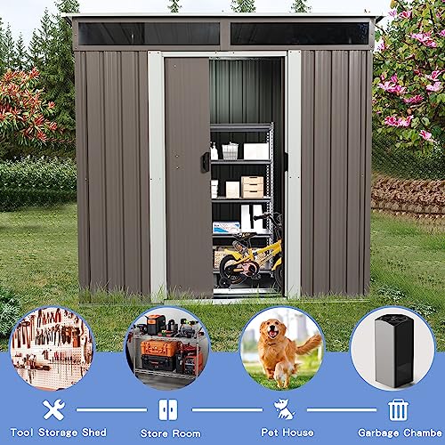 Gray Metal Storage Shed P476