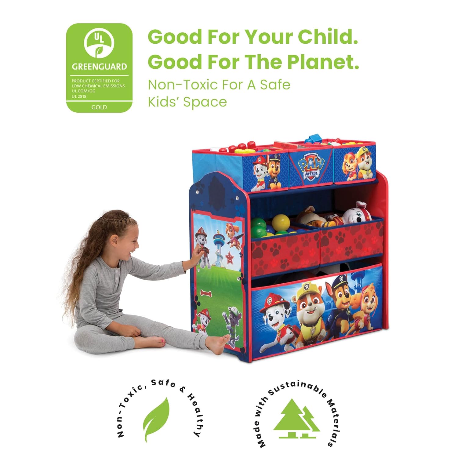 Plastic Toddler Bed with Toy Organizer L1686