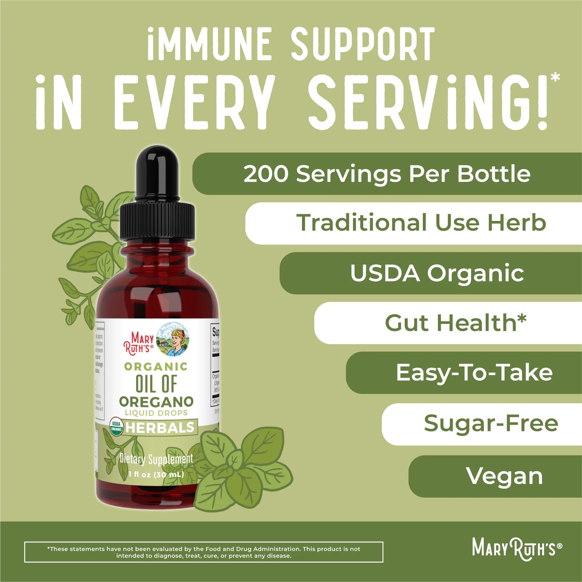 USDA Organic Oil of Oregano Liquid Drops, 1 fl oz / 30ml K933