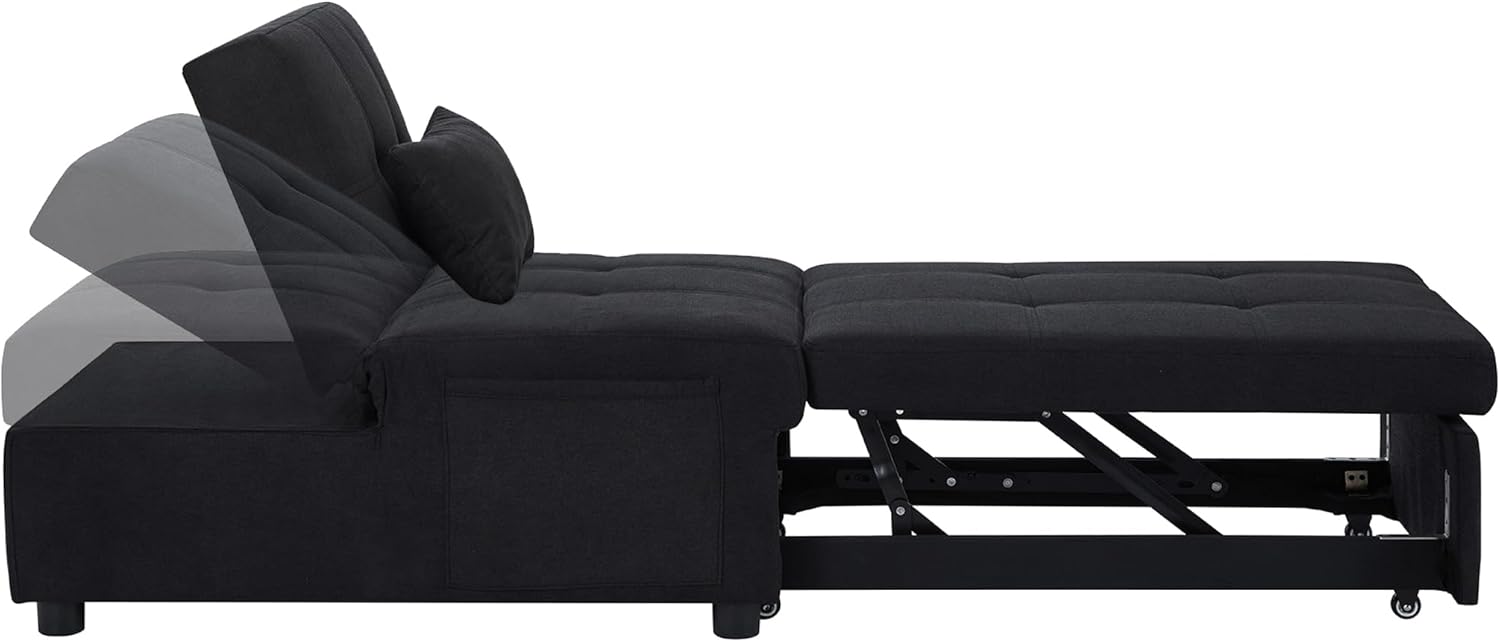 Sleeper Chair Bed Convertible Sofa Bed Ottoman Chaise Lounge V7161