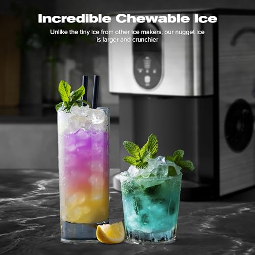 Countertop Nugget Ice Maker, 50LBS/Day Output, Self-Cleaning S476