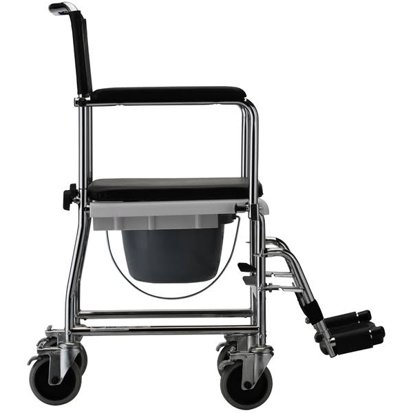 Black Drop Arm Transport Chair Commode D3939