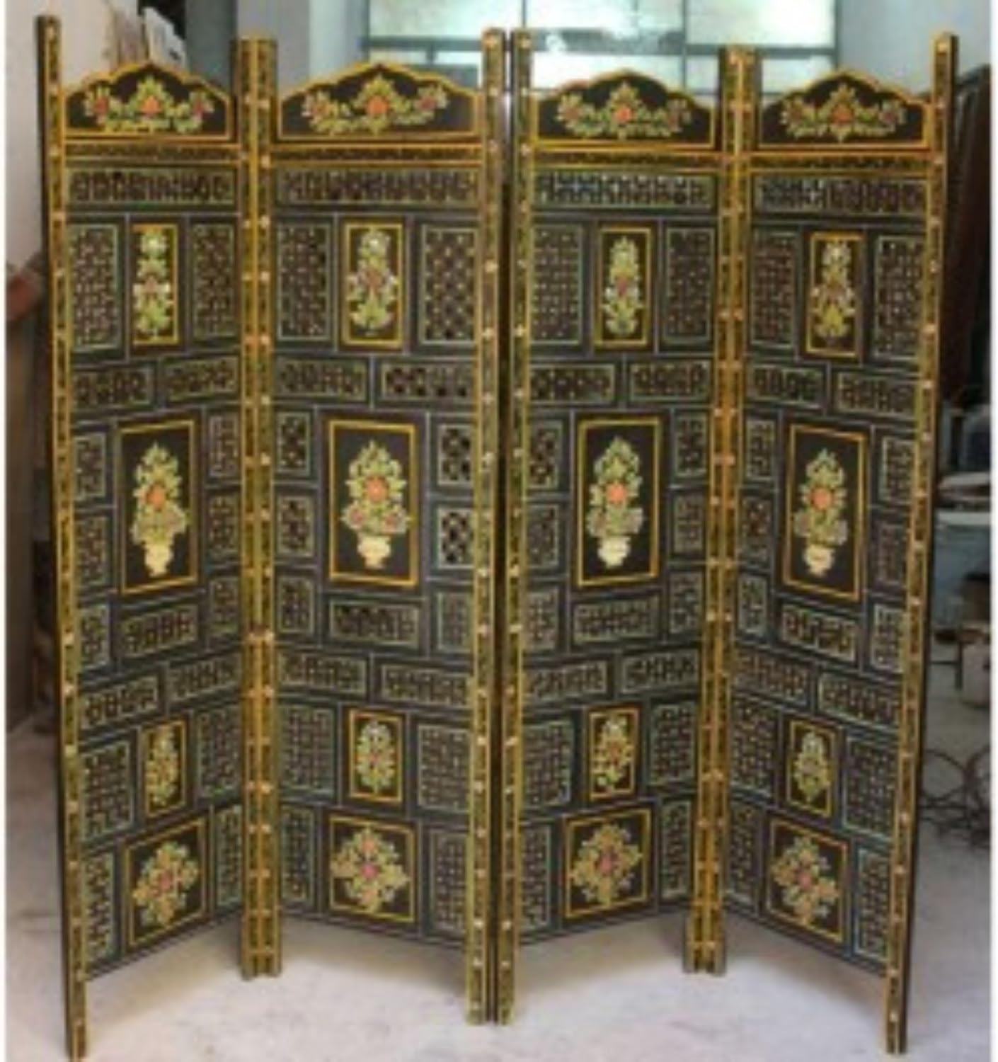 Hand Carved Painted Partition Divider V83433