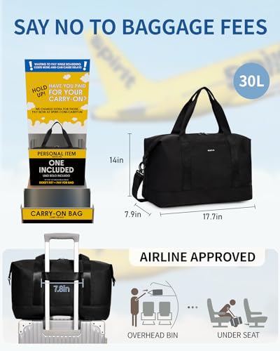 Green 30L Underseat Carry On Bag with Removable TSA Approved Wet Bag P710